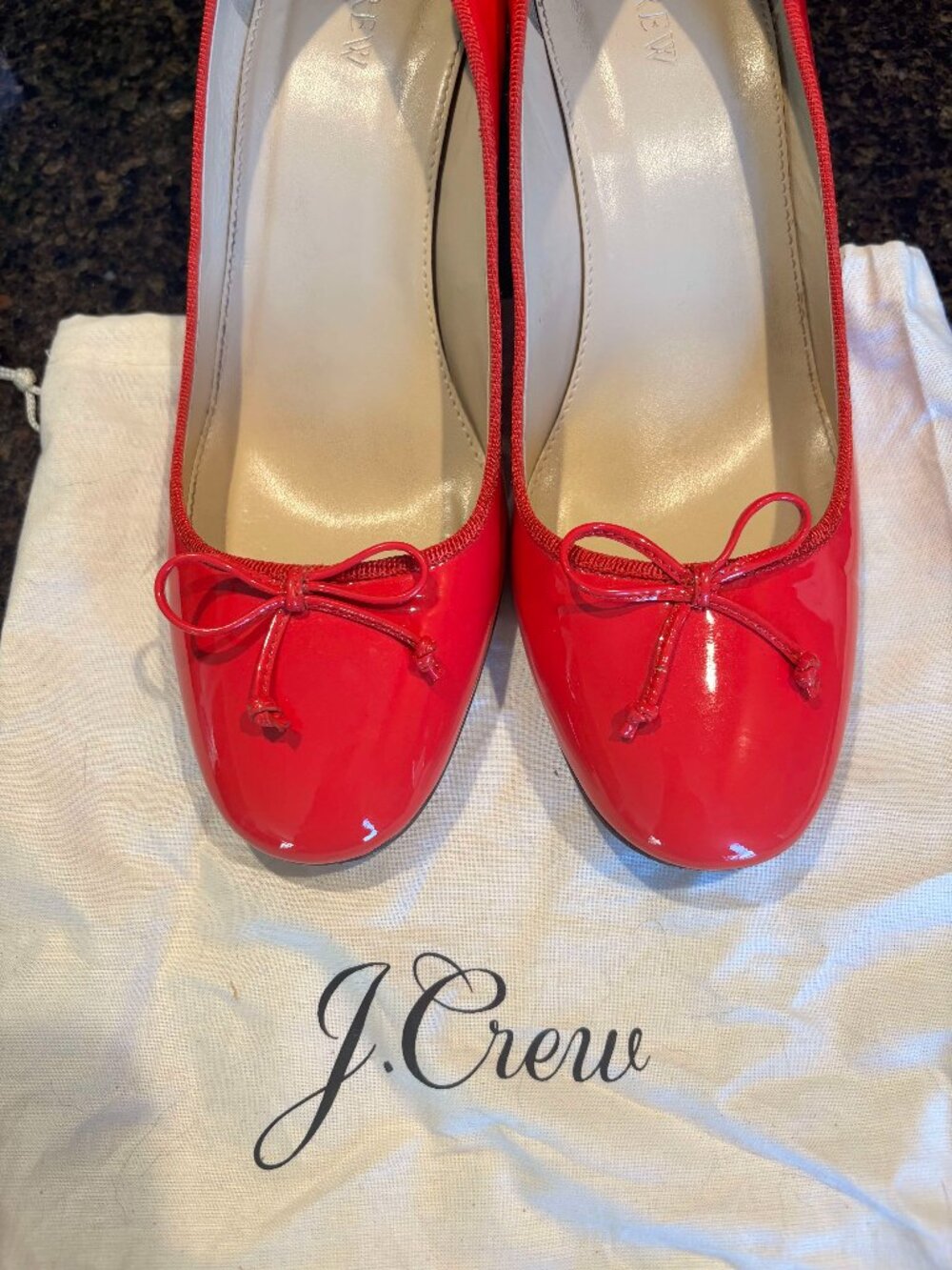 JCrew Red Patent Leather Evie Ballet Pump